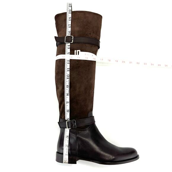 Garnet Hill Charity Italian Over-The-Knee Riding Boot Sz 6.5 Brown Suede/Leather - Picture 8 of 16
